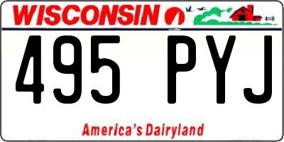 WI license plate 495PYJ