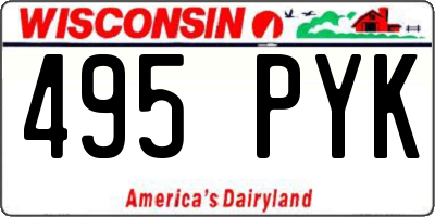 WI license plate 495PYK