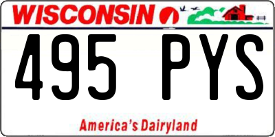 WI license plate 495PYS
