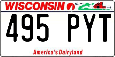 WI license plate 495PYT