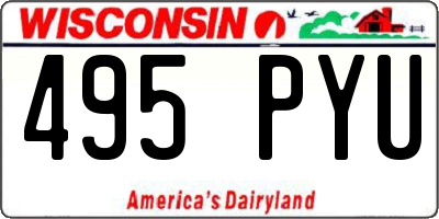 WI license plate 495PYU