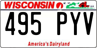 WI license plate 495PYV