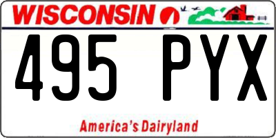 WI license plate 495PYX
