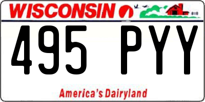 WI license plate 495PYY