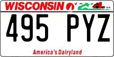 WI license plate 495PYZ