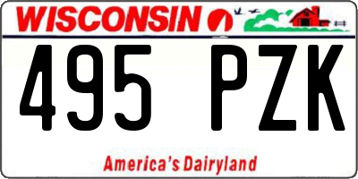WI license plate 495PZK
