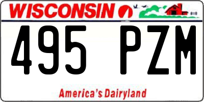 WI license plate 495PZM
