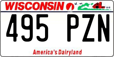 WI license plate 495PZN