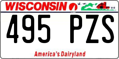WI license plate 495PZS