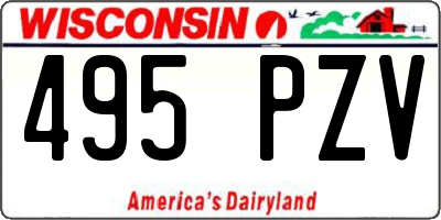 WI license plate 495PZV