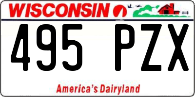 WI license plate 495PZX