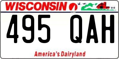 WI license plate 495QAH