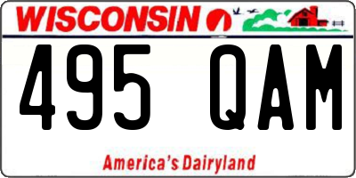 WI license plate 495QAM