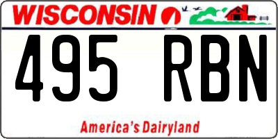 WI license plate 495RBN