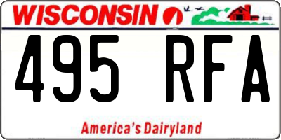 WI license plate 495RFA