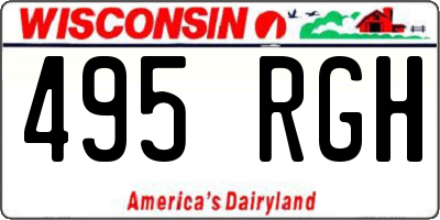 WI license plate 495RGH