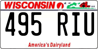 WI license plate 495RIU