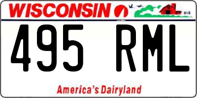 WI license plate 495RML