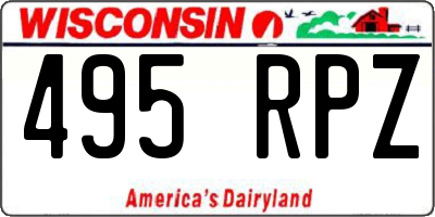 WI license plate 495RPZ