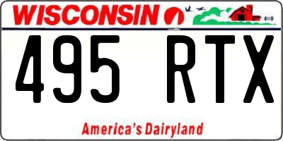WI license plate 495RTX