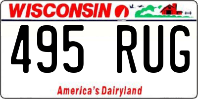 WI license plate 495RUG