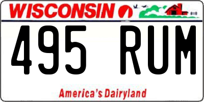 WI license plate 495RUM