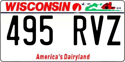WI license plate 495RVZ