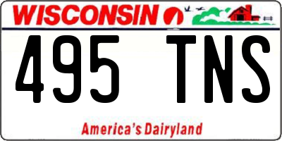 WI license plate 495TNS