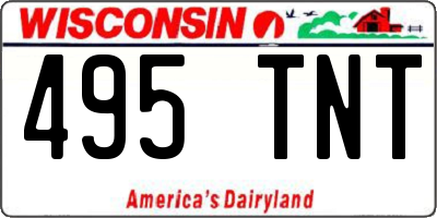 WI license plate 495TNT