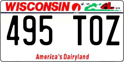 WI license plate 495TOZ