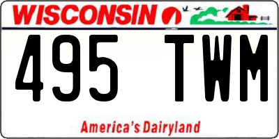 WI license plate 495TWM