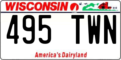 WI license plate 495TWN
