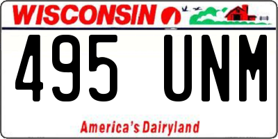 WI license plate 495UNM