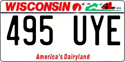 WI license plate 495UYE