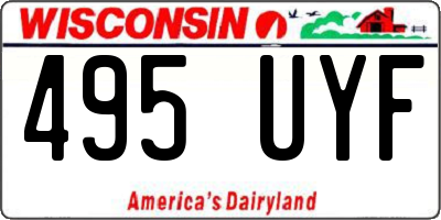WI license plate 495UYF