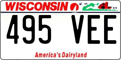 WI license plate 495VEE