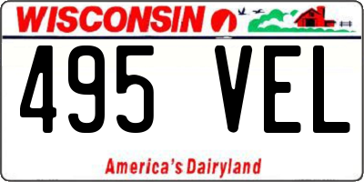 WI license plate 495VEL