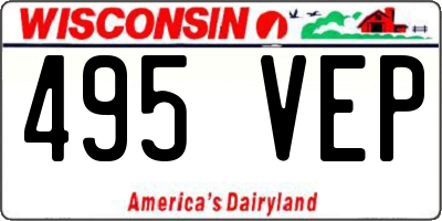 WI license plate 495VEP