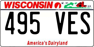 WI license plate 495VES