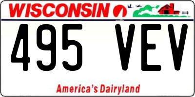 WI license plate 495VEV