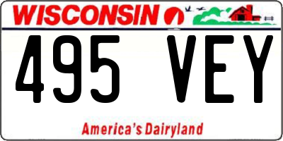 WI license plate 495VEY