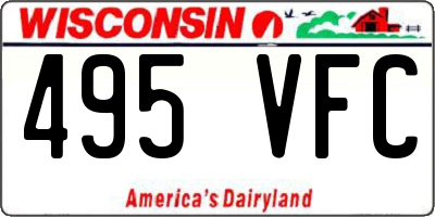 WI license plate 495VFC