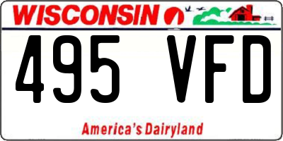 WI license plate 495VFD