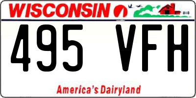 WI license plate 495VFH
