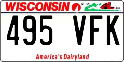 WI license plate 495VFK