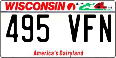 WI license plate 495VFN