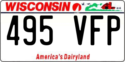 WI license plate 495VFP