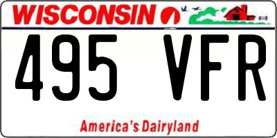 WI license plate 495VFR