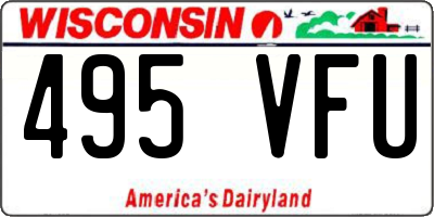 WI license plate 495VFU