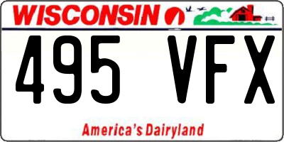 WI license plate 495VFX